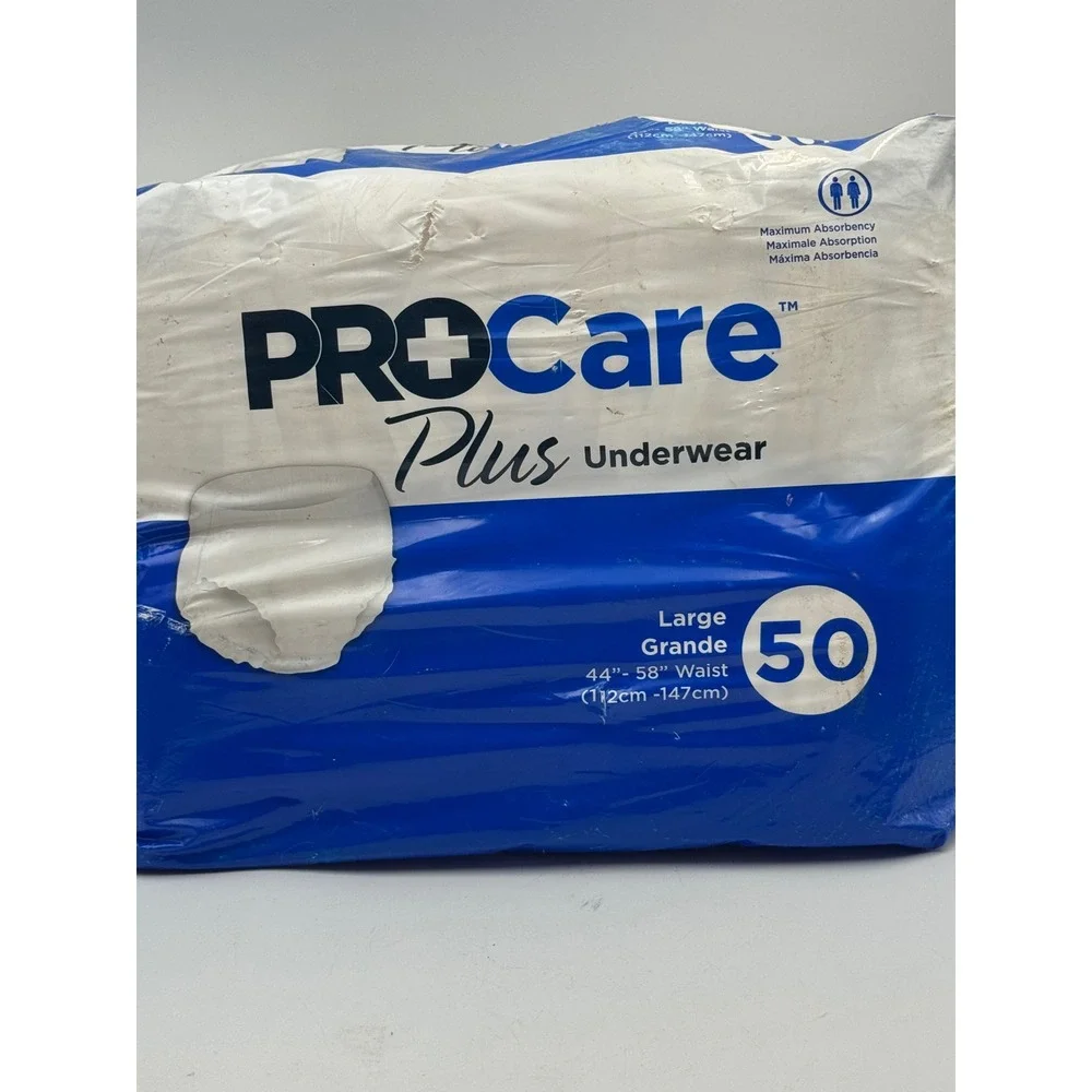 ProCare Plus Protective Underwear Maximum Absorbency Large 44-58in 50 Count Pack